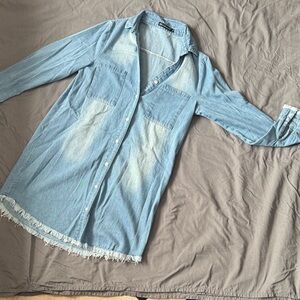 Casual Light Blue Button Down Shirt for Men